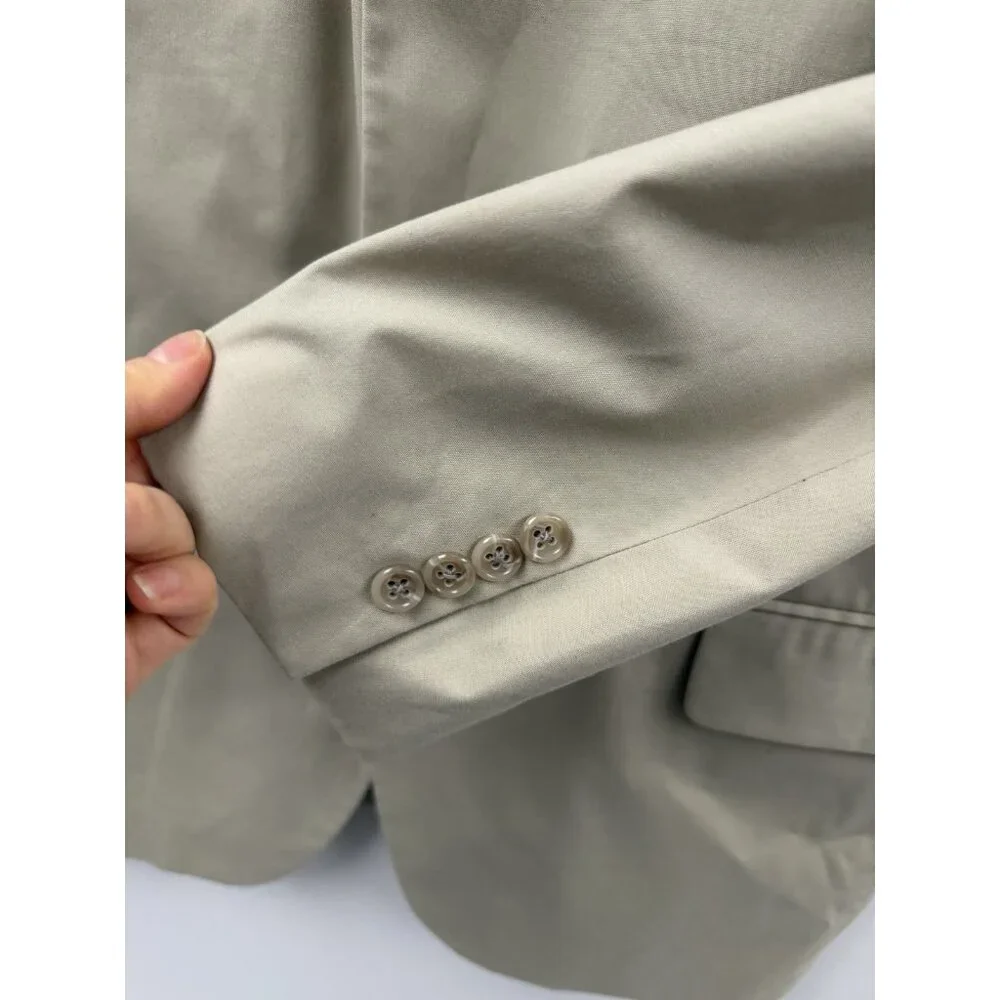 Brooks Brothers Blazer Men 43R Tan BrooksCool Poplin 3 Button Jacket Sports Coat